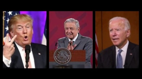 Donald Trump, AMLO y Joe Biden.