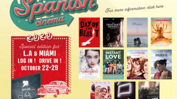 Cartel con las películas que se proyectarán en la muestra Recent Cinema From Spain en Miami del 22 al 29 de octubre.