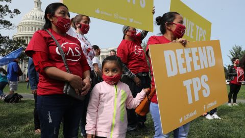 Manifestantes en apoyo al TPS frente al Capitolio de Washington, D.C. en septiembre de 2020.