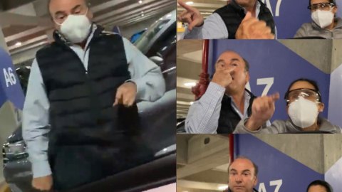 Hombre patea vehículo de mujer embarazada dentro de un estacionamiento. Lo llaman Lord Pateador.