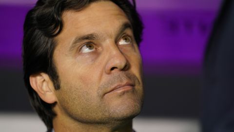 Santiago Solari durante su paso por el banquillo del Real Madrid.