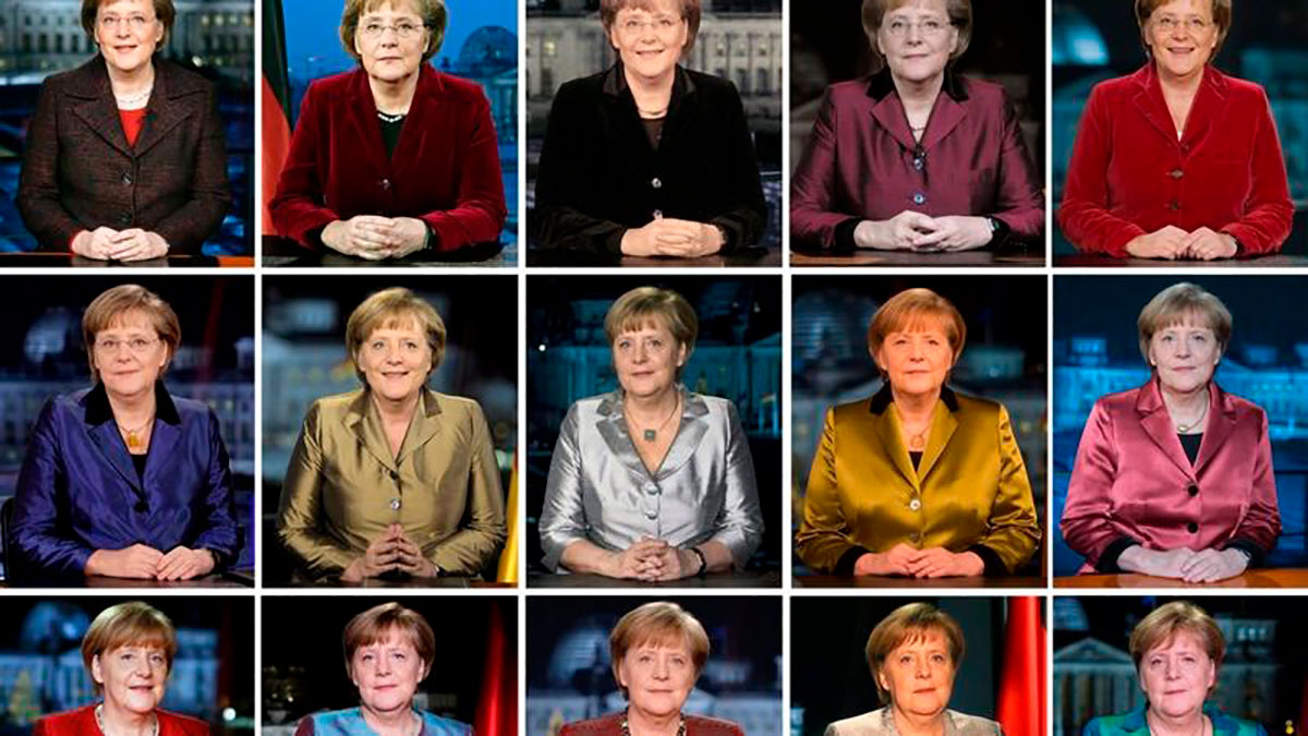 La canciller en los discursos de Año Nuevo entre 2005 y 2019: la era Merkel termina a fines de 2021.