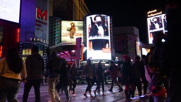 El popular Strip de Las Vegas la noche del 31 de diciembre.