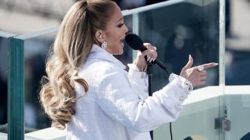 WASHINGTON, DC - JANUARY 20: Jennifer Lopez performs during the 59th Presidential Inauguration for President-elect Joe Biden and Vice President-elect Kamala Harris on January 20, 2021 in Washington, DC.  During today’s inauguration ceremony Joe Biden becomes the 46th president of the United States. (Photo by Greg Nash - Pool/Getty Images)