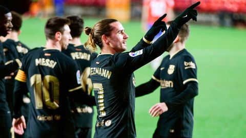Antoine Griezmann volvió a bailar para festejar sus anotaciones.