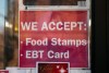 Cartel informativo de cupones de alimentos y tarjetas EBT