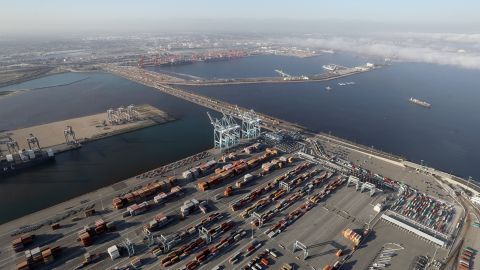 Vista aérea del puerto de Los ángeles, donde ocurrió el accidente.