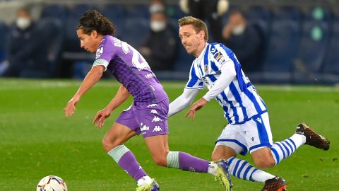 Diego Lainez jugó su último partido ante la Real Sociedad.