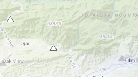 Mapa del área afectada por el sismo.