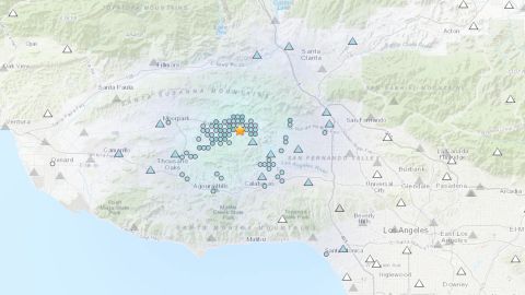 Mapa del área afectada por el sismo.