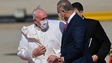 El primer ministro de Irak, Mustafa al Kazemi, recibió al papa Francisco.