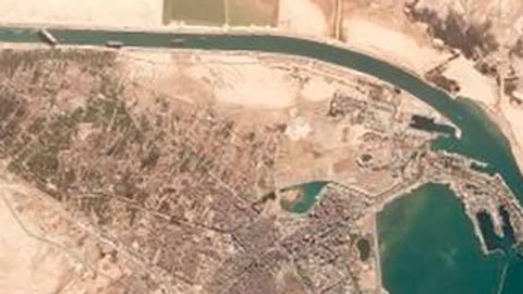 Canal de Suez imagen satelital