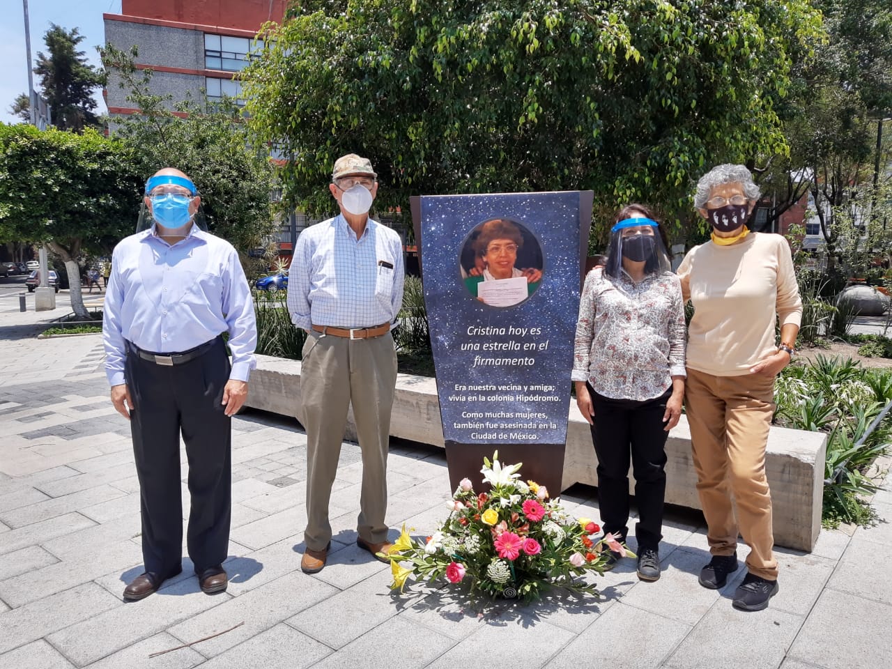 Homenaje en Parque de la Amistad México Japón a un año del asesinato de Cristina Vázquez.