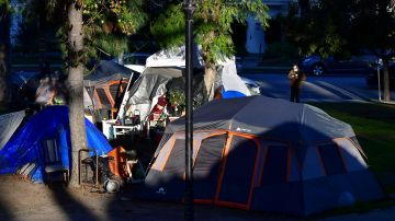 Campamento en el lago de Echo Park