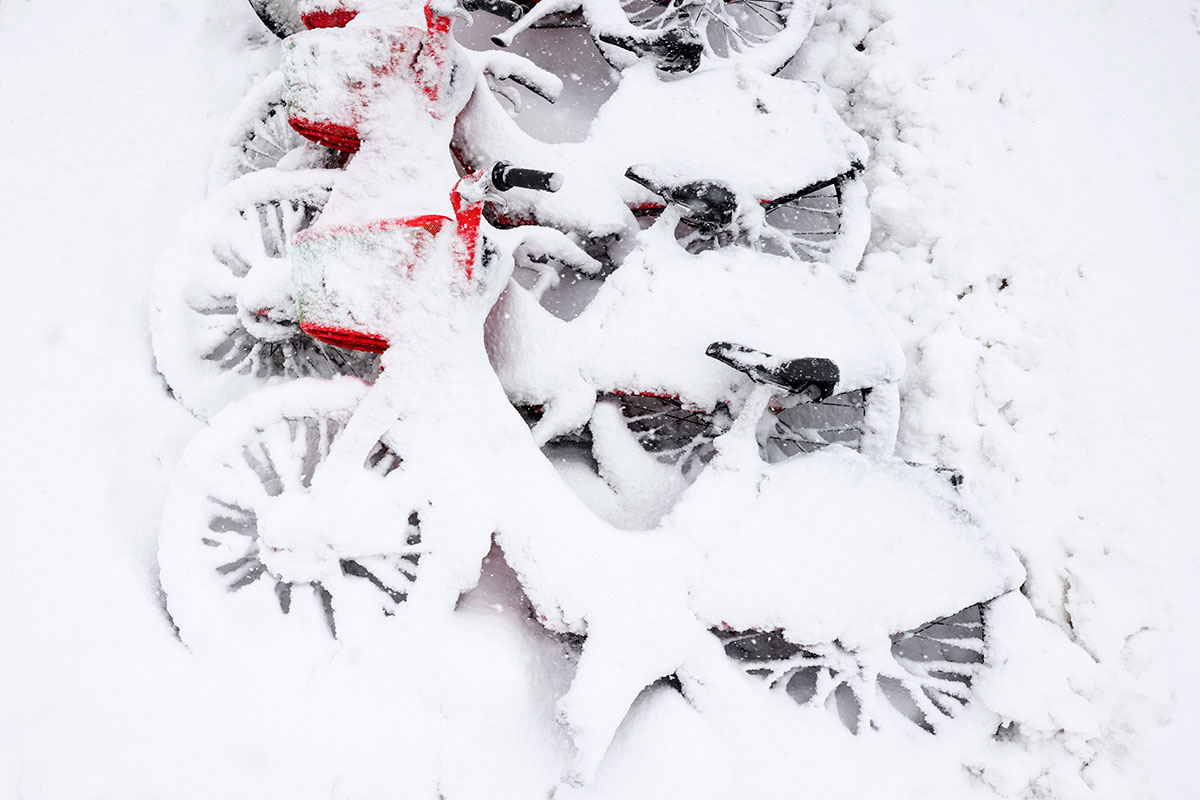 Bicicletas bajo nieve