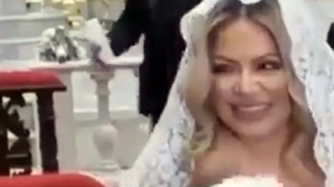 Helen Ochoa en su boda con Juan Pablo Santos