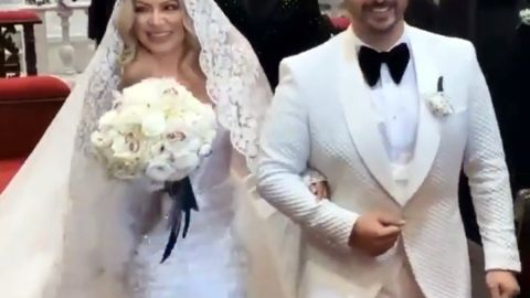 Helen Ochoa en su boda con Juan Pablo Santos