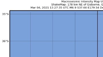 Mapa de terremotos Nueva Zelanda de USGS