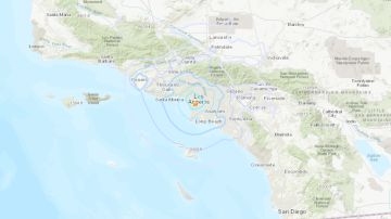Mapa del Servicio de Geología de Estados Unidos sobre el temblor
