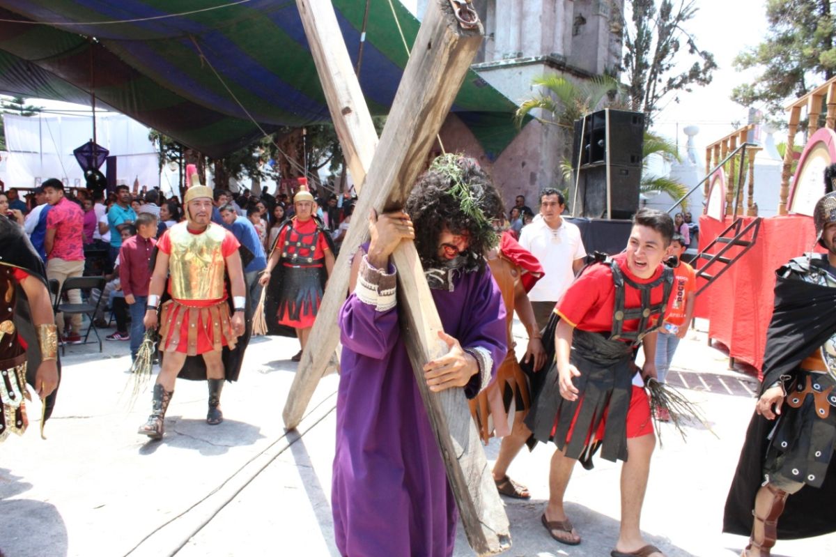 La representación de la Pasión de Cristo en Pilcaya, Guerrero, en 2019.