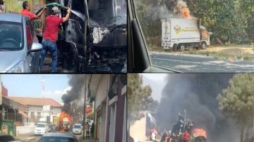 VIDEO: CJNG quema camiones y asesina a 5 personas en medio de pelea contra Cárteles Unidos