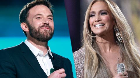 Ben Affleck y Jennifer Lopez por separado en el VAX Live