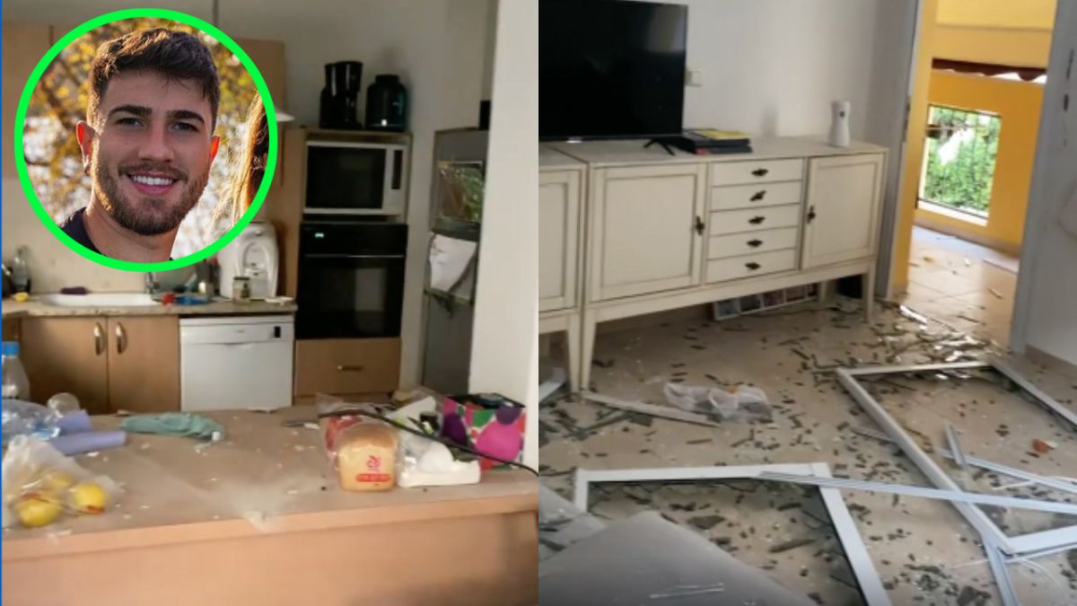 El futbolista Higor Vidal mostró en video cómo quedó su apartamento tras ser alcanzado por un misil.