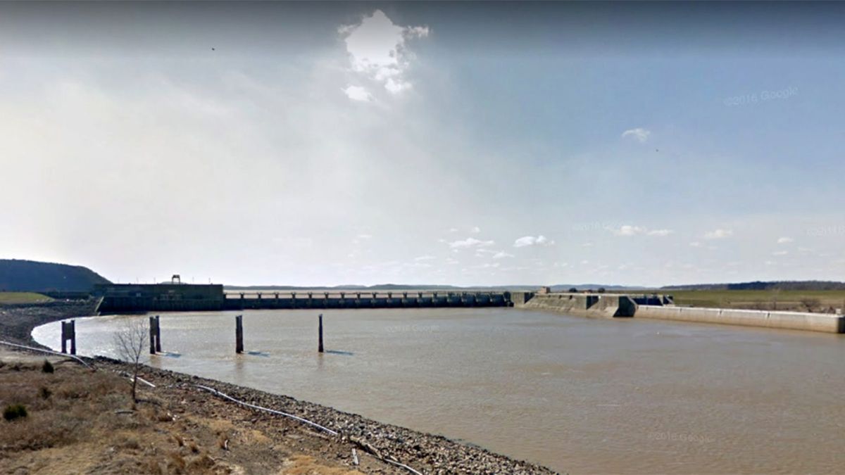 La presa Kerr en Oklahoma, donde ocurrió la explosión. 