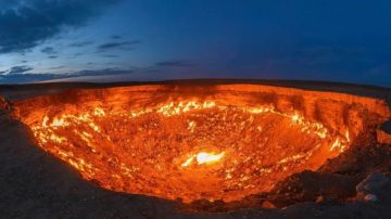 El cráter de Darvaza, en Turkmenistán.
