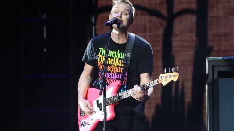 INGLEWOOD, CALIFORNIA - JANUARY 18: (FOR EDITORIAL USE ONLY) Mark Hoppus of blink-182 performs onstage at the 2020 iHeartRadio ALTer EGO at The Forum on January 18, 2020 in Inglewood, California. (Photo by Rich Fury/Getty Images for iHeartMedia)