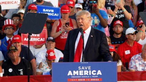 Donald Trump celebró en Ohio su primer gran mitin desde que dejó la Casa Blanca.