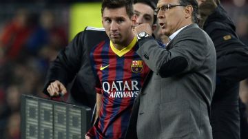 Lionel Messi y Gerardo Martino en enero de 2014, cuando "Tata" dirigía al FC Barcelona.