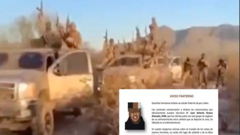 Religioso franciscano muere baleado tras quedar en fuego cruzado del CJNG y Cártel de Sinaloa