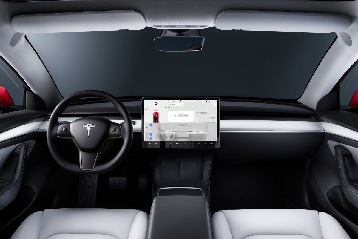 Foto del interior del Tesla Model 3