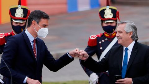 El presidente de Argentina, Alberto Fernández, recibió en la Casa Rosada al jefe del gobierno español, Pedro Sánchez.