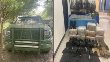 6 trocas blindadas, arsenal y droga, le arrebatan a narcos en la frontera