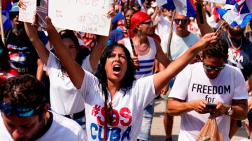 Cubanoamericanos se manifestaron en EE.UU, para pedir medidas contra el gobierno de Cuba.