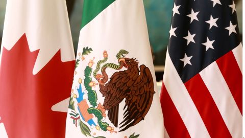 T-MEC Banderas de Canadá, México y EE.UU.