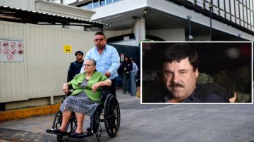 The mother of convicted Mexican drug kingpin Joaquin "El Chapo" Guzman, Maria Consuelo Loera, leaves the US embassy in Mexico City where she arrived to apply for a visa to visit her son who is currently being held in a high-security prison in New York, on June 1, 2019. - The former Sinaloa cartel chief was found guilty on February 12, 2019 of smuggling tons of cocaine, heroin, methamphetamine and marijuana into the United States. He is scheduled to be sentenced in June and faces the prospect of life in prison. The 62-year-old Guzman is currently being held in solitary confinement in a high-security prison in Lower Manhattan. (Photo by Ronaldo SCHEMIDT / AFP) (Photo credit should read RONALDO SCHEMIDT/AFP via Getty Images)