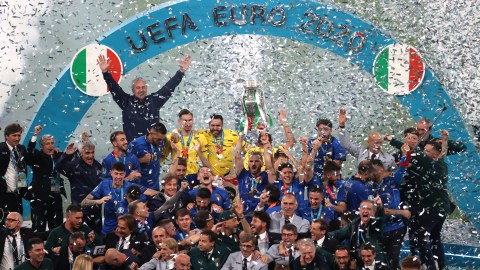 Italia lideró la posesión de balón durante todo el encuentro.