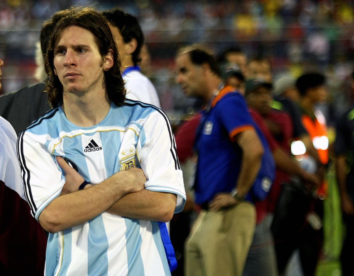 Lionel Messi durante la derrota de Argentina 0-3 vs. Brasil.