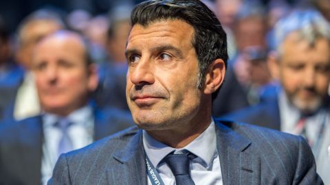 Figo disputó este martes el clásico de los veteranos entre Real Madrid y el FC Barcelona.