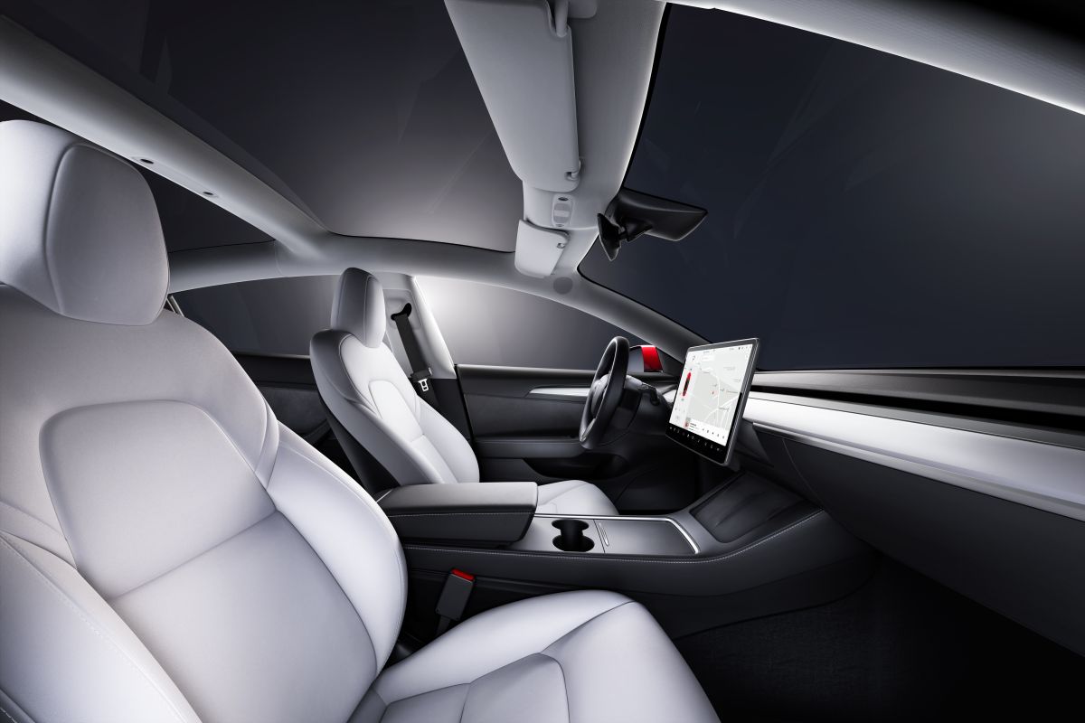 Vista interior del Model 3 de Tesla