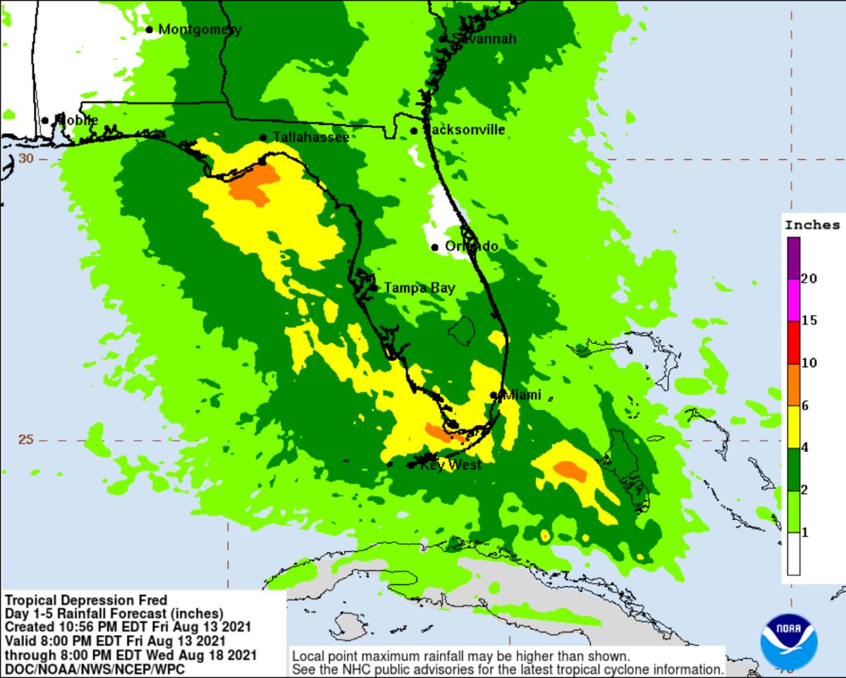 Tropical depression Fred may pick up steam before reaching Florida