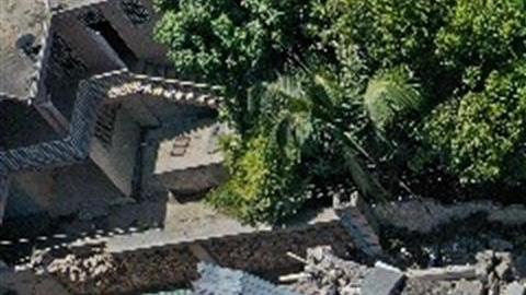 La foto de un dron muestra los daños causados por el sismo en Los Cayos, Haití. /Foto: Ralph Tedy Erol/EFE