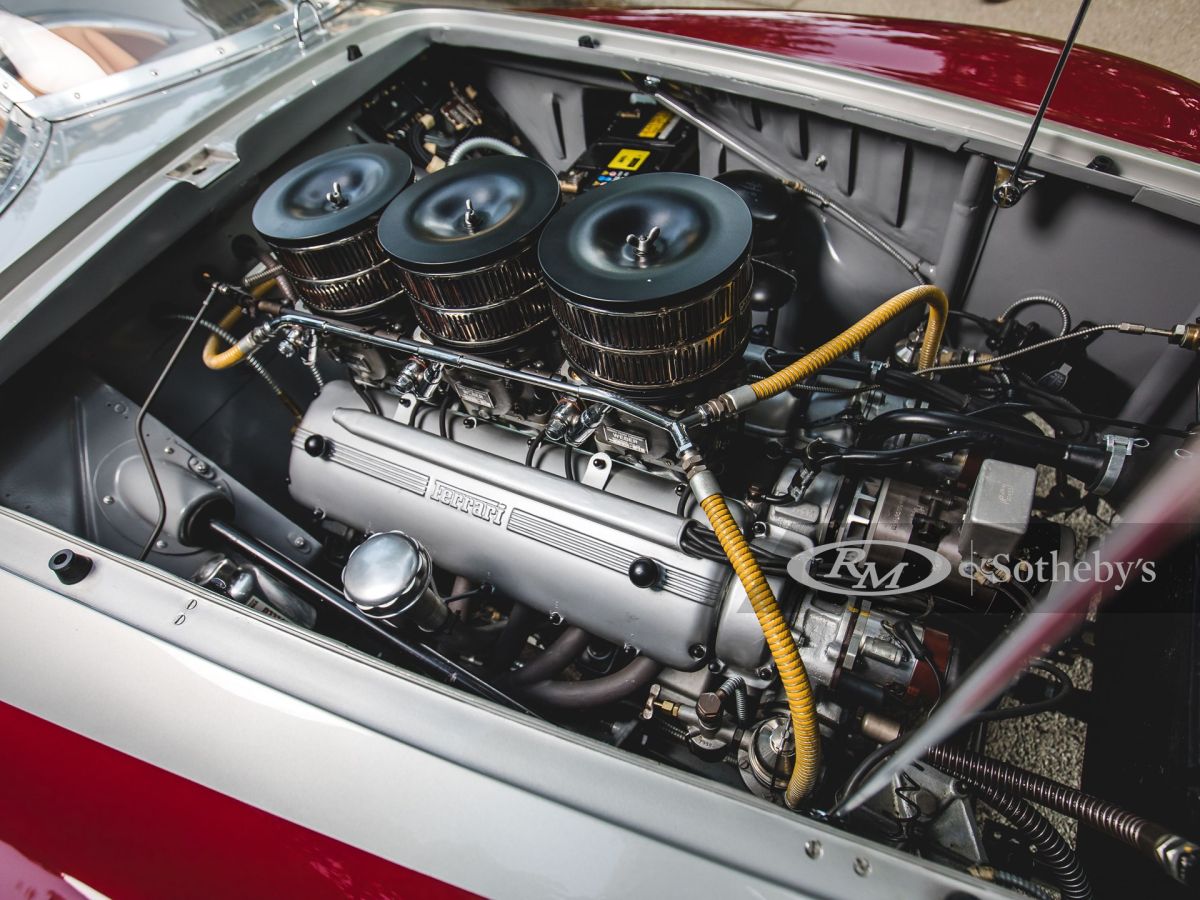 Foto del motor del 1953 Ferrari 166 MM Spider