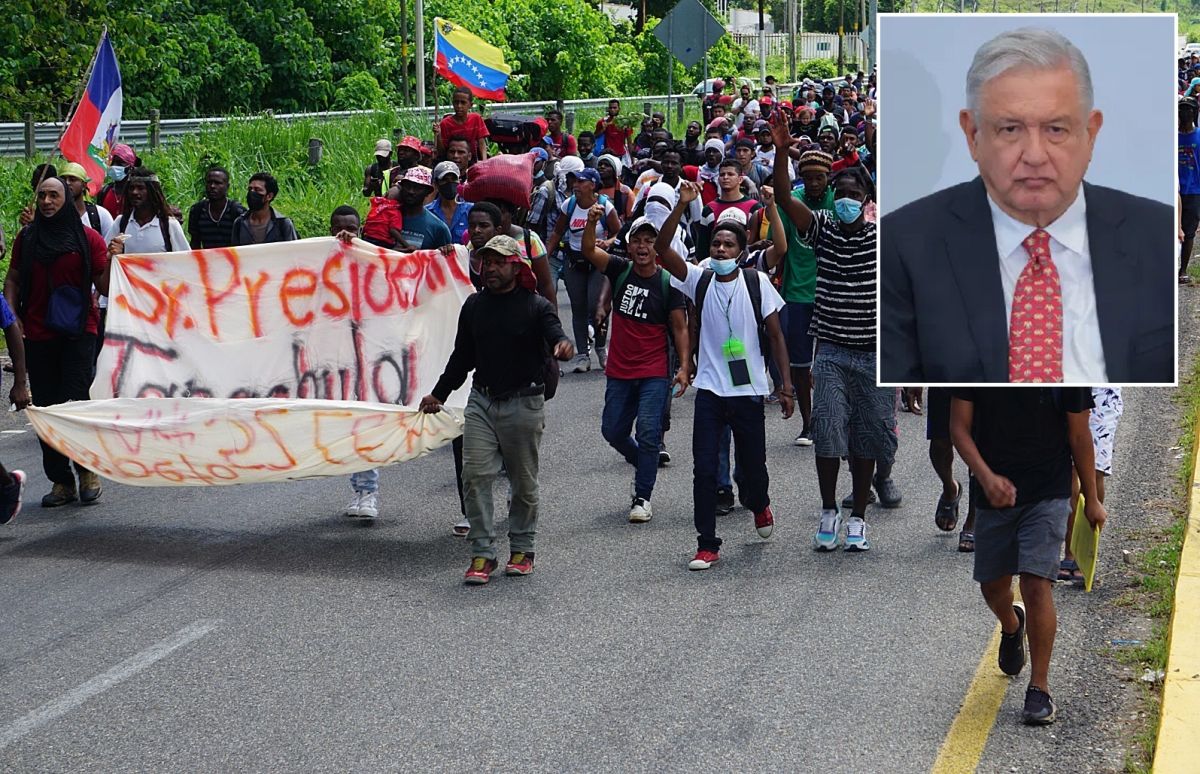 El presidente López Obrador advirtió que seguirá bloqueando la inmigración irregular.