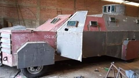 FOTOS: Así la vehículo monstruo CJNG y del Mencho listo para su guerra