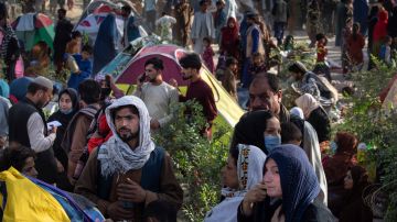 Afganos que huyen de los talibanes llegan a Kabul en busca de refugio.