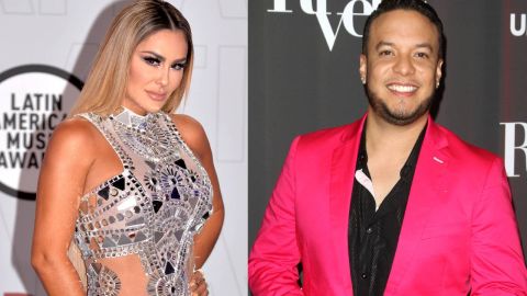 Ninel Conde y Lorenzo Méndez juntos en la grabación de un nuevo tema musical.